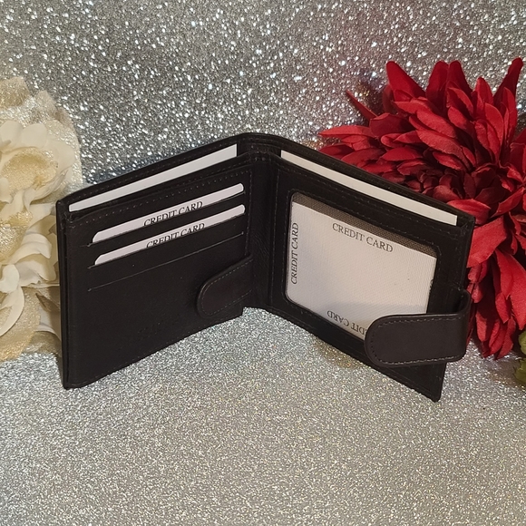 NWT Passage Brown Genuine Leather RFID Bi-Fold Men's Wallet With Snap - Picture 9 of 10